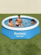 Бассейн надувной Bestway Fast Set 57448/57494, 244×61 см, круглый - Фото 8