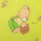 Бортик Мишки с мёдом бязь, лотекс, 4 части (2 ч: 30х60см, 2 ч: 30х120см), цвет салатовый - Фото 3