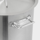 Кастрюля Hanna Knövell HoReCa, 40 л, толщина 0.8 мм, 201 сталь, с крышкой, нержавеющая сталь - Фото 6