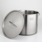 Кастрюля Hanna Knövell HoReCa, 40 л, толщина 0.8 мм, 201 сталь, дно 3.2 мм, с теплораспределительным слоем, индукция, нержавеющая сталь - Фото 3