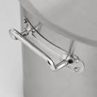 Кастрюля Hanna Knövell HoReCa, 40 л, толщина 0.8 мм, 201 сталь, дно 3.2 мм, с теплораспределительным слоем, индукция, нержавеющая сталь - Фото 4