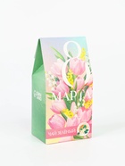 Подарочный набор «8 марта», чай зелёный со вкусом жасмина 50 г, печенье брауни 120 г, конфеты с шоколадной начинкой 110 г - Фото 6