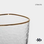 Бокал для вина Magistro «Жемчуг», 300 мл, 8.5×22 см, стекло, с золотой отводкой, прозрачный - Фото 2