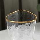 Бокал из стекла для вина Magistro «Жемчуг», 300 мл, 8,5×22 см, форма треугольник, с золотой отводкой - Фото 3