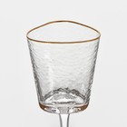 Бокал из стекла для вина Magistro «Жемчуг», 300 мл, 8,5×22 см, форма треугольник, с золотой отводкой - Фото 5