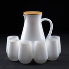 Набор для напитков из стекла «Чистота», 7 предметов: кувшин 2,2 л, 6 стаканов стакан 350 мл, цвет белый - фото 4602573