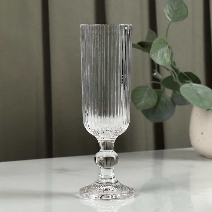 Бокал из стекла для шампанского Magistro «Грани», 150 мл, 5,5×18,5 см, цвет прозрачный - фото 1909094794