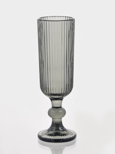 Бокал для шампанского Magistro «Грани», 150 мл, 5.5×18.5 см, стекло, графит