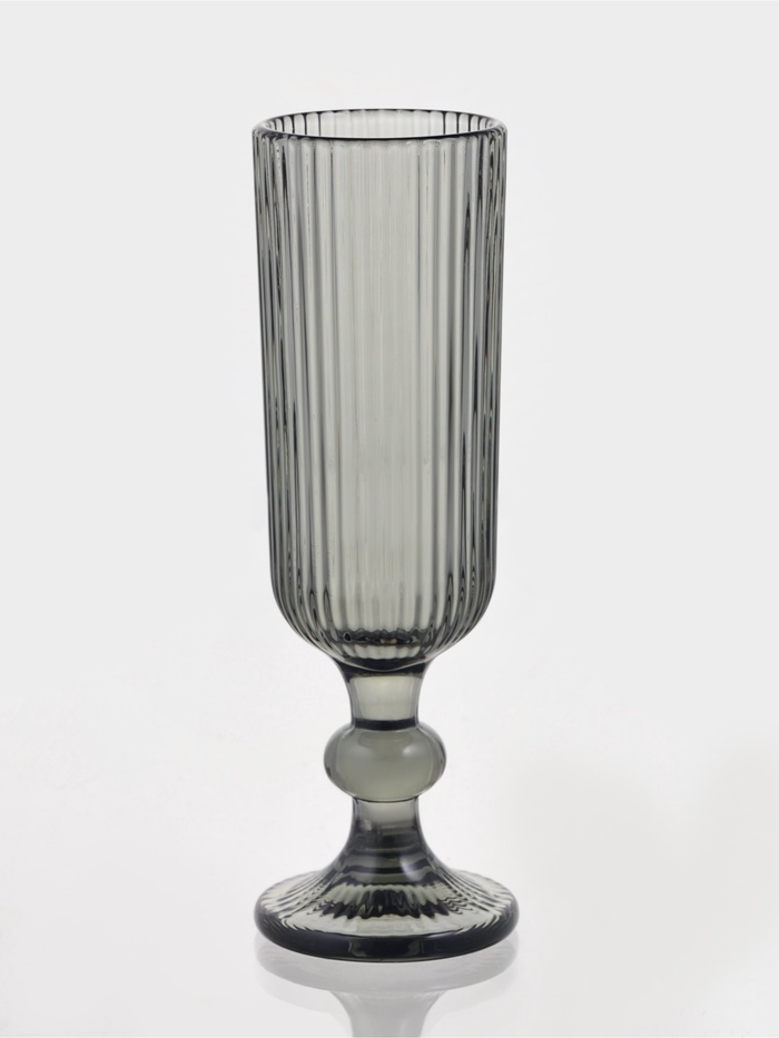 Бокал для шампанского Magistro «Грани», 150 мл, 5.5×18.5 см, стекло, графит - Фото 1