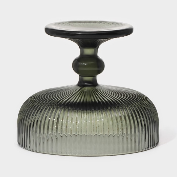 Креманка стеклянная Magistro «Грани», 300 мл, 12×10 см, цвет графит - фото 1906185853