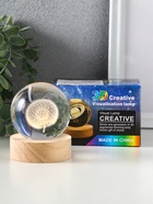 Световая фигурка «Одуванчик», LED-ночник, стекло d=6 см, подставка дерево, USB, 6.5×6.5×7.5 см - фото 118972403 Световая фигурка «Одуванчик», LED-ночник, стекло d=6 см, подставка дерево, USB, 6.5×6.5×7.5 см - фото 118972403