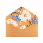 Конверт для денег "В День Рождения" вырубка, конгрев, лак твин, тиснение, цветок - фото 43263883