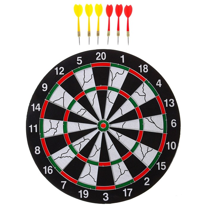 Дартс 17" (40,5 см) подарочный в коробке + 6 дротиков - Фото 1