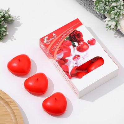 Набор свечей плавающих «Сердце», 6 шт.