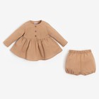 Комплект для девочки (туника, шорты) MINAKU цвет бежевый, рост 80-86 см - фото 321379693