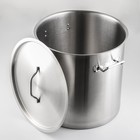 УЦЕНКА Кастрюля из нержавеющей стали HoReCa, 50 л, толщина 0.8 мм, 201 сталь, металлическая крышка - Фото 2