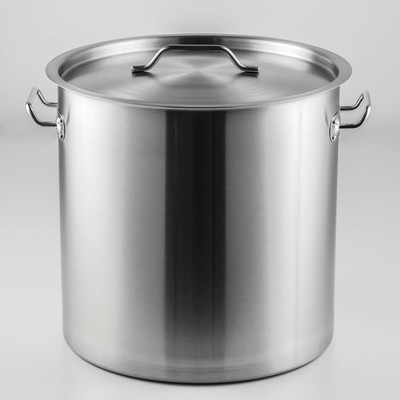 УЦЕНКА Кастрюля HoReCa, 33 л, толщина 0.8 мм, 201 сталь, металлическая крышка
