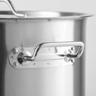 УЦЕНКА Кастрюля HoReCa, 33 л, толщина 0.8 мм, 201 сталь, металлическая крышка - Фото 4