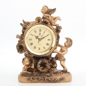 Часы настольные "Ангелы", дискретный ход, 1 АА, 21 х 26 см, циферблат d-8.5 см
