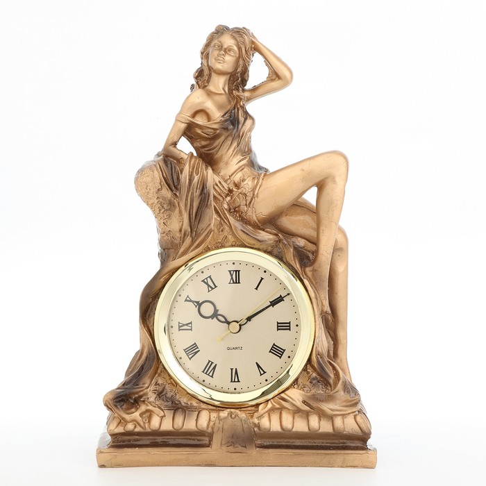 Часы настольные "Каминные. Девушка", дискретный ход, циферблат d-8.5 см, 19 х 29 см, АА - фото 1909095397
