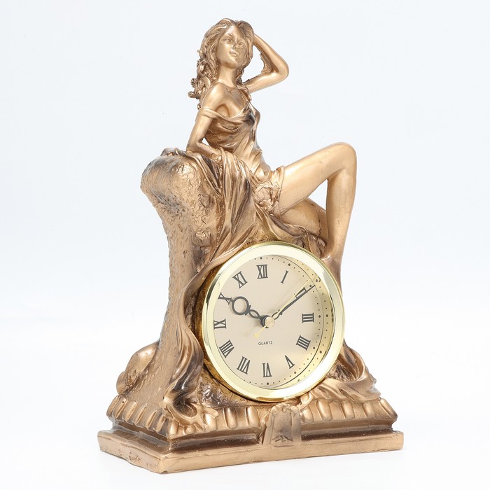 Часы настольные "Каминные. Девушка", дискретный ход, циферблат d-8.5 см, 19 х 29 см, АА - фото 1909095398