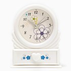 Часы - будильник настольные "Цветок" с ящичком для мелочей, d-6.5 см, 10.2 х 12.5 см, АА - фото 296300251
