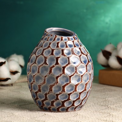 Ваза «Дрейк», 13×10 см, керамика, серая