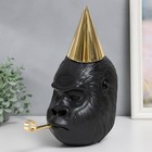 Сувенир "Голова гориллы" чёрный 14х24х28 см - фото 10264277