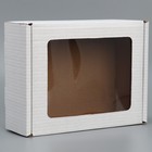 Коробка подарочная сборная с окном белая, упаковка, 27 х 10 х 21 см 9381906