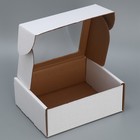 Коробка подарочная сборная с окном белая, упаковка, 27 х 10 х 21 см 9381906