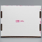 Коробка подарочная сборная с окном, упаковка, «Цветы», белый ,27х10х21 см - Фото 5