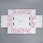 Коробка подарочная сборная с окном, упаковка, «Цветы», белый ,27х10х21 см - Фото 7