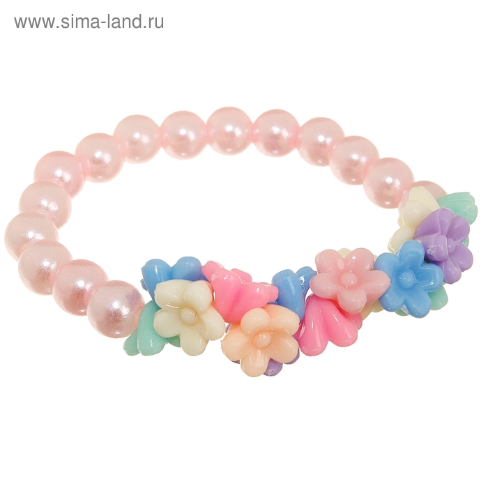 Браслет детский "Выбражулька" цветов букет, цвет МИКС - Фото 1