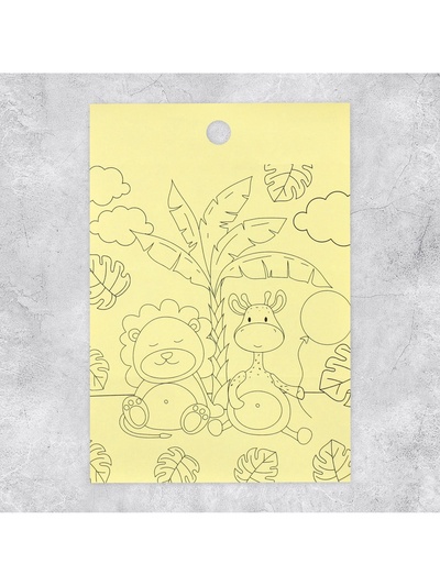 Наклейки детские «Джунгли», раскраска на обороте, 11×15.5 см