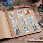 Наклейки детские бумажные «Котики», c раскраской на обороте, 11 х 15.5 см - Фото 4