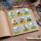 Наклейки детские бумажные «Животные», c раскраской на обороте, 11 х 15.5 см - Фото 4