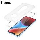 Защитное стекло Hoco для iPhone 14 Plus/13 Pro Max, с рамкой для установки, полный клей - Фото 2