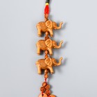 Подвеска пластик под дерево "Три слона с листочком" 15х4х2 см (комплект 10 шт) - фото 22028944