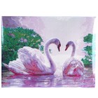 Алмазная мозаика с полным заполнением на подрамнике «Лебеди на озере», 30×40 см - Фото 2