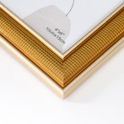 Фоторамка пластик 10х15 см "Мелкая сетка" золото с двойной золотой обводкой 18,3х13,5 см - фото 6815164