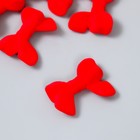 Бусина для творчества пластик "Красный бант с бархатным напылением" 0,6х2,4х3 см - фото 319278654