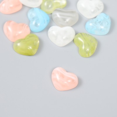 Декор для творчества «Сердечки» пластик, 15 шт., 1.5×1.2×0.5 см, МИКС