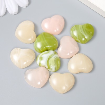 Декоративные элементы для творчества «Арт Узор. Каменные сердечки», набор 10 шт., пластик, 2×1.7×0.6 см, МИКС