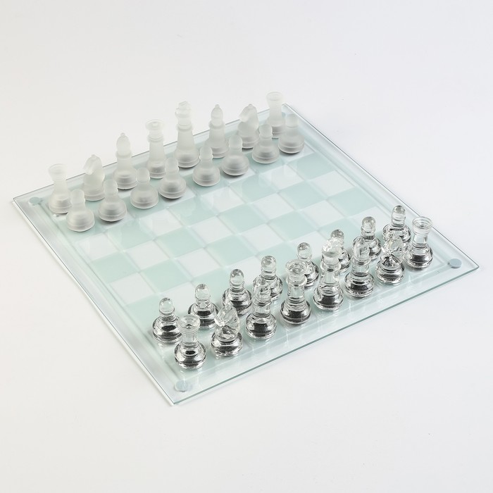 Шахматы стеклянные, доска 35 х 35 см - Фото 1