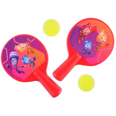 Ракетки 8×12 см, 2 мячика, Фиксики