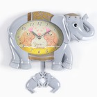 Часы настенные, серия: Детские, "Слоненок", дискретный ход, маятник, 24.5 х 36 х 5.5 см - фото 2084248