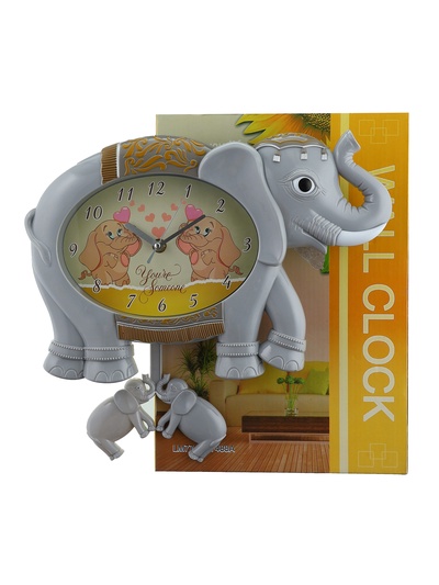 Часы настенные интерьерные детские "Слон", дискретный ход, с маятником, 24.5 х 36 х 5.5 см