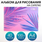 Альбом для рисования 40 листов А4 на скрепке «Листья» обложка 160 г/м², бумага 100 г/м². - фото 113492137