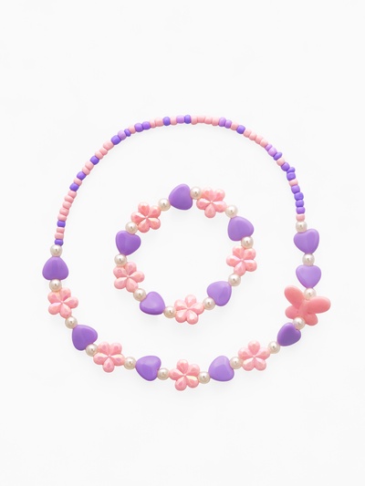 Набор детский «Выбражулька. Ромашки с бабочкой», 2 предмета: бусы, браслет, МИКС