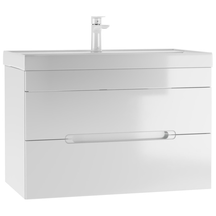 Тумба Домино Malta с раковиной Фостер 80, подвесная, с 2 ящиками - Фото 1